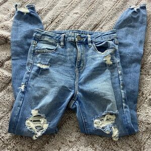 American Eagle Outfitters Ripped Blue Skinny Jeans